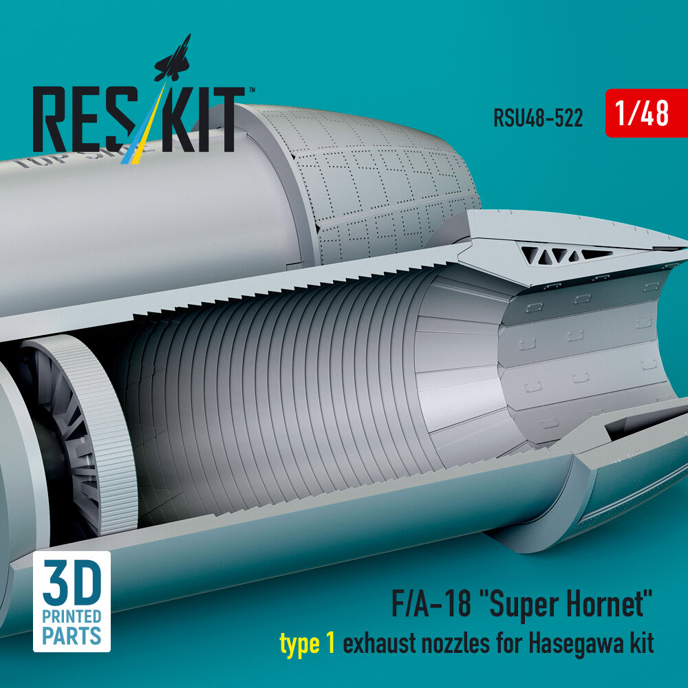 F/A-18 Super Hornet type 1 exhaust nozzles for Hasegawa kit (3D Printed)