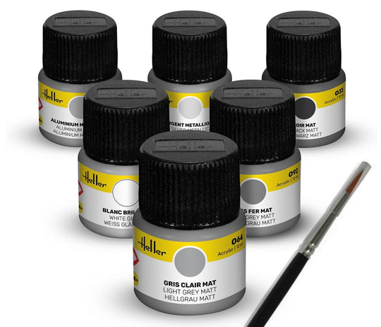 Acrylic Colour Set Civil Aircraft 6 x 12 ml + Brush