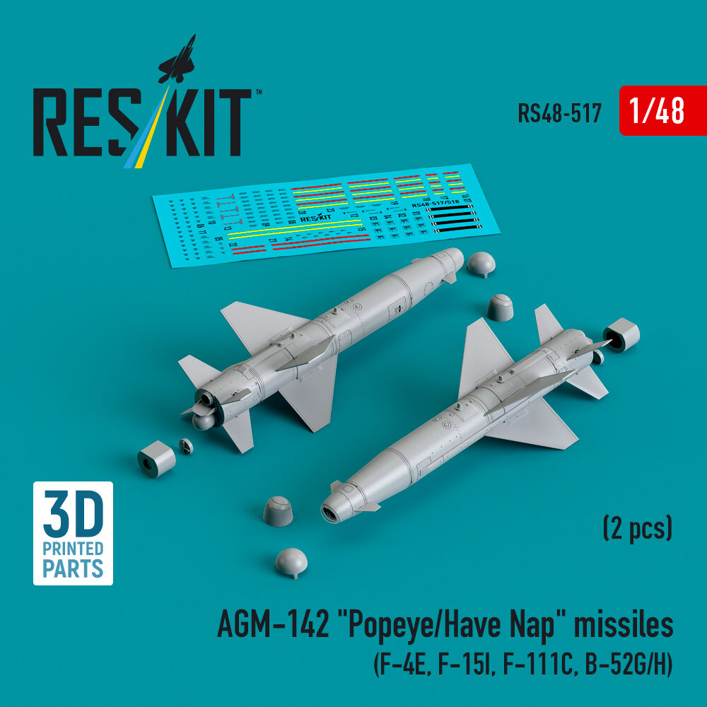 AGM-142 Popeye/Have Nap missiles (2 pcs) (F-4E, F-15I, F-111C, B-52G/H) (3D Printed)