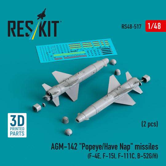 AGM-142 Popeye/Have Nap missiles (2 pcs) (F-4E, F-15I, F-111C, B-52G/H) (3D Printed)