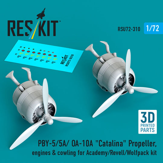 PBY-5/5A/ OA-10A Catalina Propeller, engines & cowling for Academy/Revell/Wolfpack kit (3D printed)