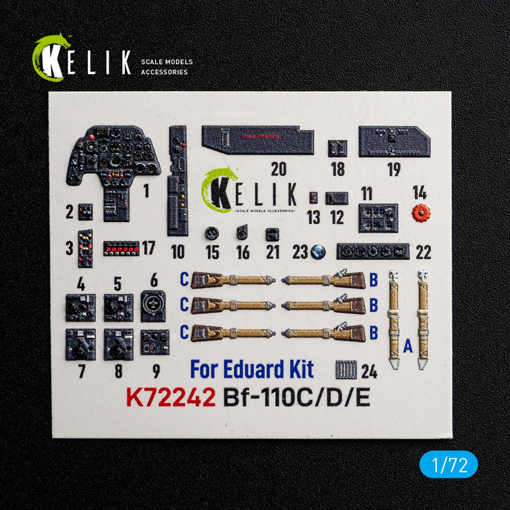 Bf-110C/D/E- interior 3D decals for Eduard