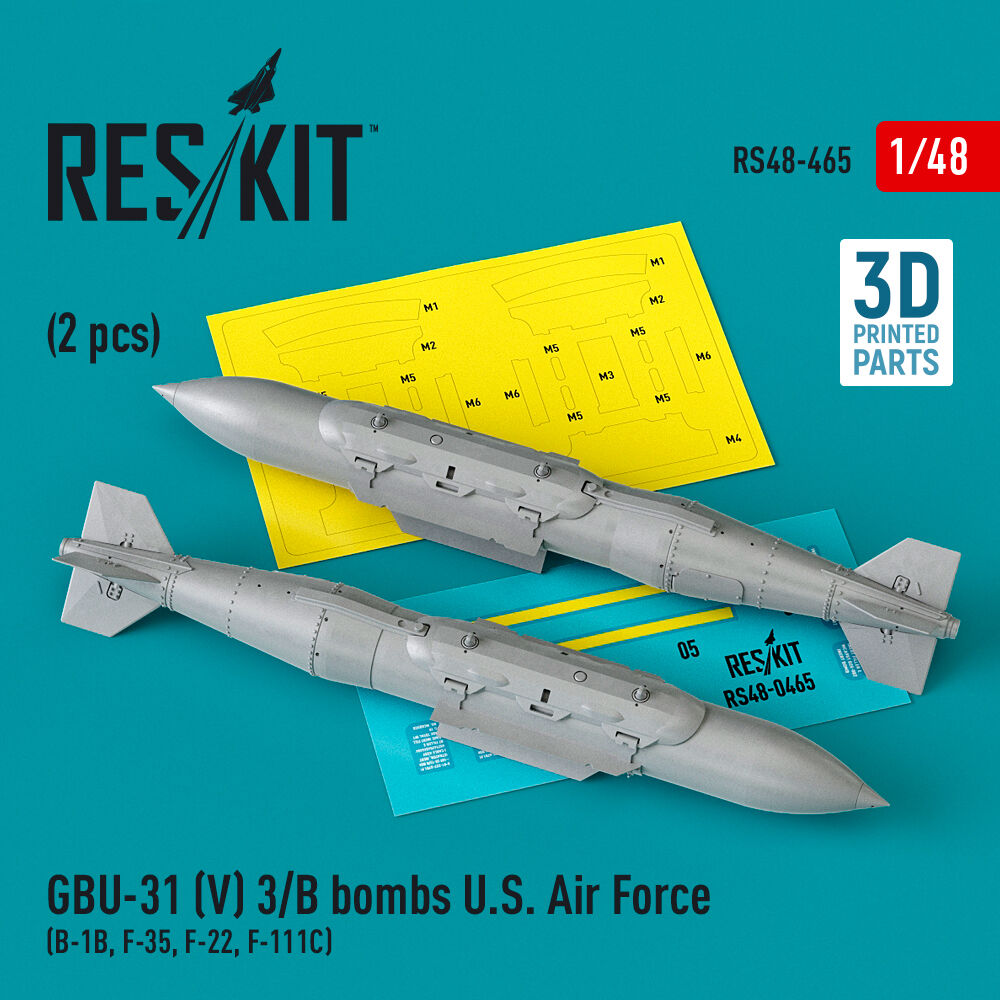 GBU-31 (V) 3/B bombs U.S. Air Force (2 pcs) (B-1B, F-35, F-22, F-111C) (3D Printed)