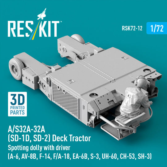 A/S32A-32A (SD-1D, SD-2) Deck Tractor Spotting dolly with driver (A-6, AV-8B, F-14, F/A-18, EA-6B, S-3, UH-60, CH-53, SH-3) (3D Printed model kit)