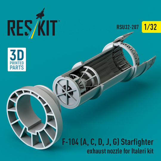 F-104 (A, C, D, J, G) Starfighter exhaust nozzle for Italeri kit (3D Printed)
