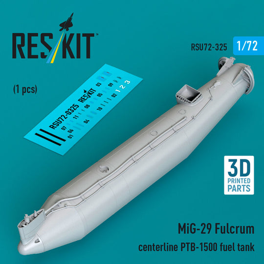 MiG-29 Fulcrum centerline PTB-1500 fuel tank (1 pcs) (3D Printed)