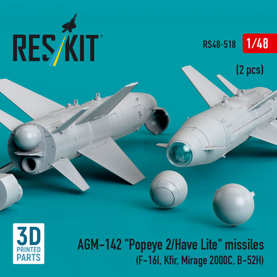 AGM-142 Popeye 2/Have Lite missiles (2 pcs) (F-16I, Kfir, Mirage 2000C, B-52H) (3D Printed)
