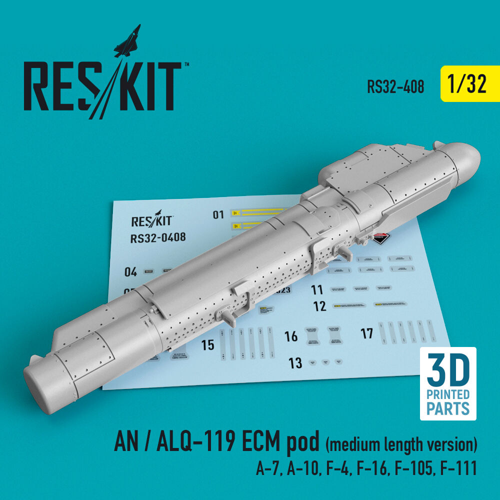 AN / ALQ-119 ECM pod (medium length version) (A-7, A-10, F-4, F-16, F-105, F-111) (3D Printed)
