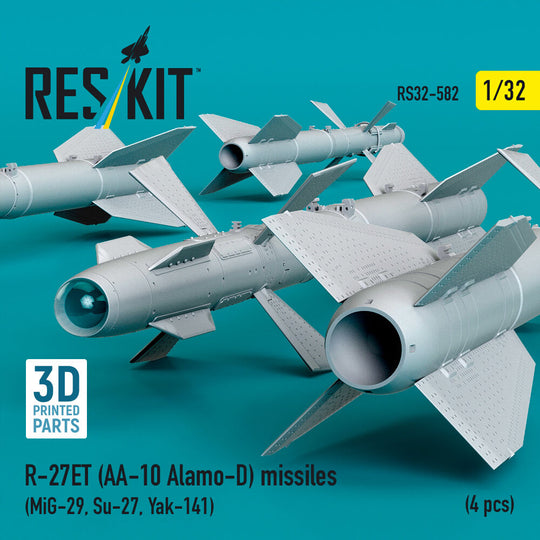 R-27ET (AA-10 Alamo-D) missiles (4 pcs) (MiG-29, Su-27, Yak-141) (3D Printed)