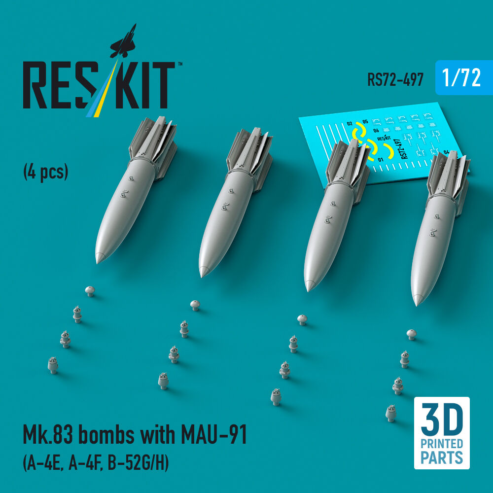 Mk.83 bombs with MAU-91 (4 pcs) (A-4E, A-4F, B-52G/H) (3D printed)