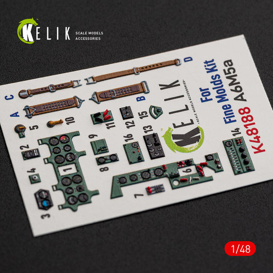 A6M5a - interior 3D decals for Fine Molds