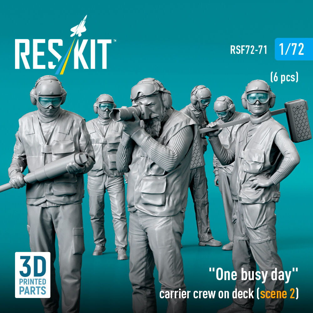 One busy day carrier crew on deck (scene 2) (6 pcs) (3D Printed)