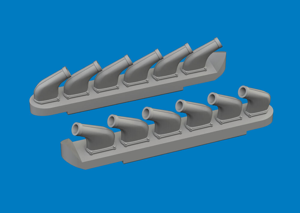 P-51D exhaust stacks PRINT for Arma Hobby