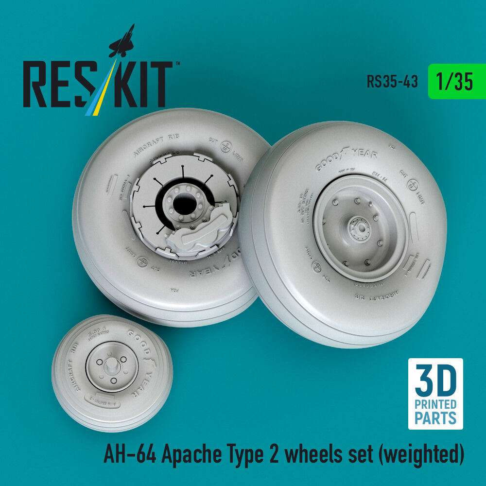 AH-64 Apache type 2 wheels set (weighted) (3D Printed)