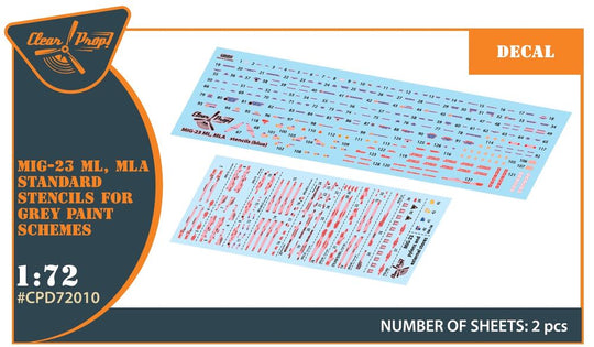 MiG-23ML, MLA standard stencils for grey paint schemes for CP kits and other