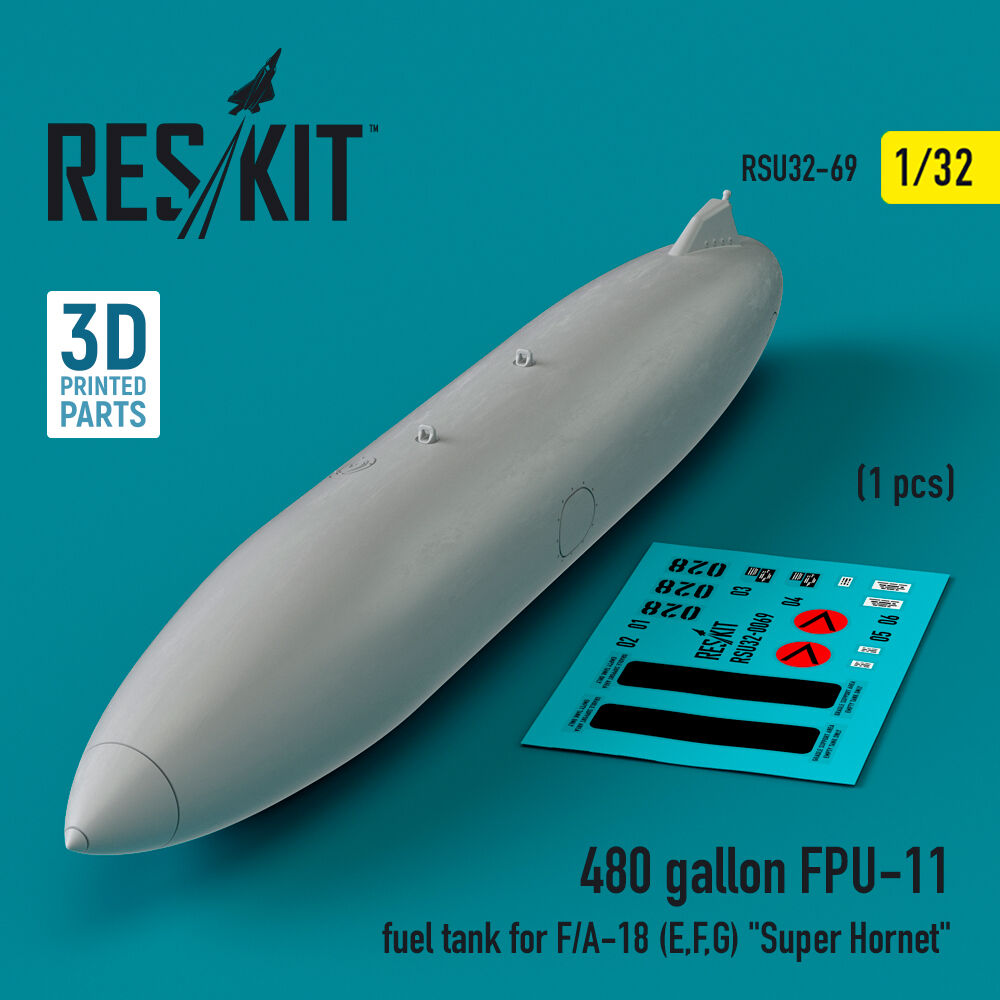480 gallon FPU-11 fuel tank for F/A-18 (E,F,G) Super Hornet (1 pcs) (3D Printed)
