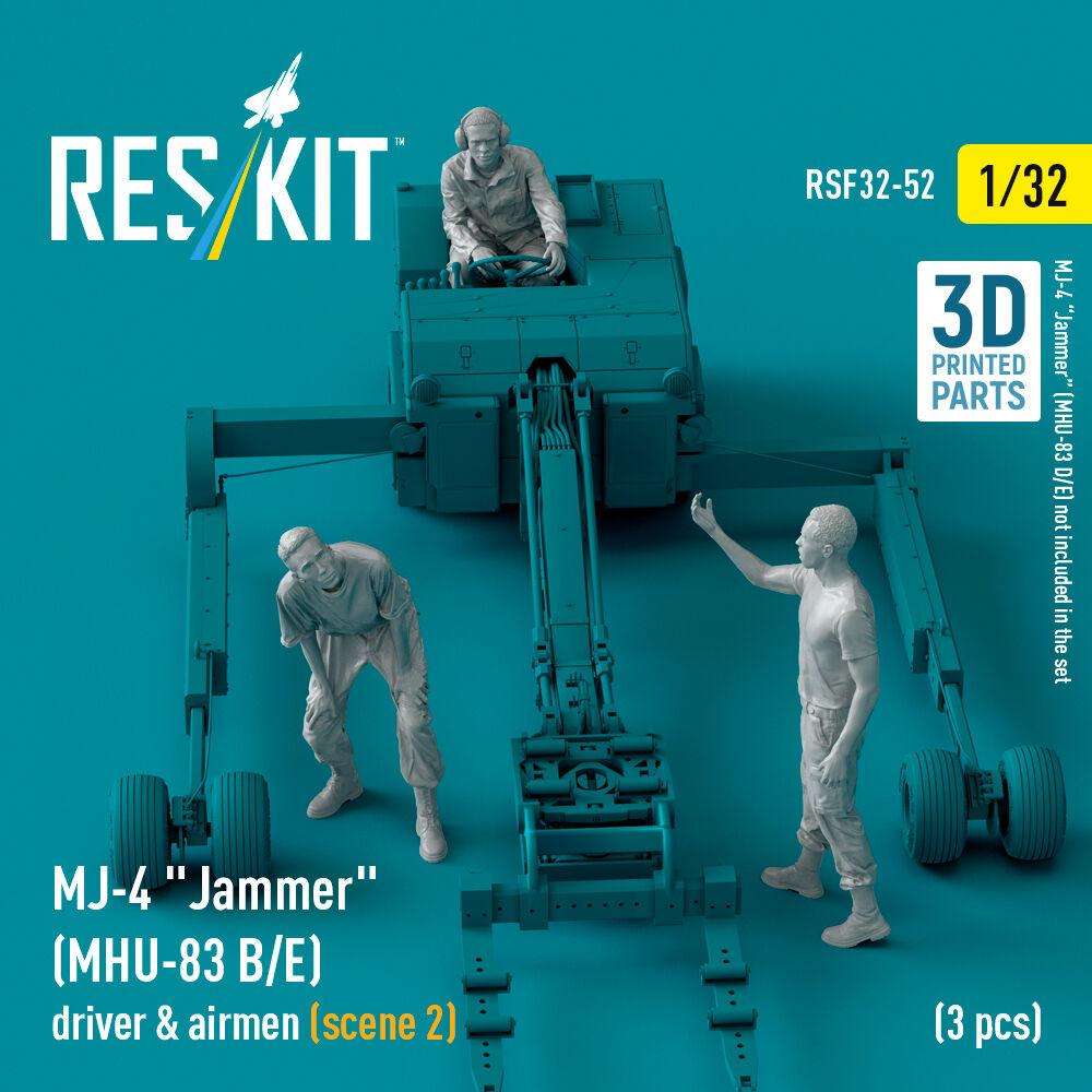MJ-4 Jammer (MHU-83 B/E) driver & airmen (scene 2) (3 pcs) (3D Printed)