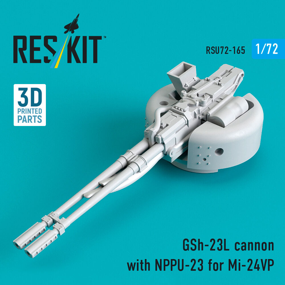GSh-23L cannon with NPPU-23 for Mi-24VP (3D Printed)