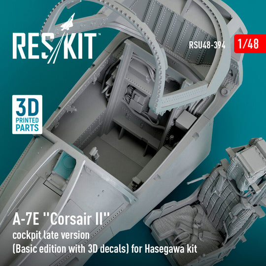 A-7E Corsair II cockpit late version (Basic edition with 3D decals) for Hasegawa kit (3D Printed)