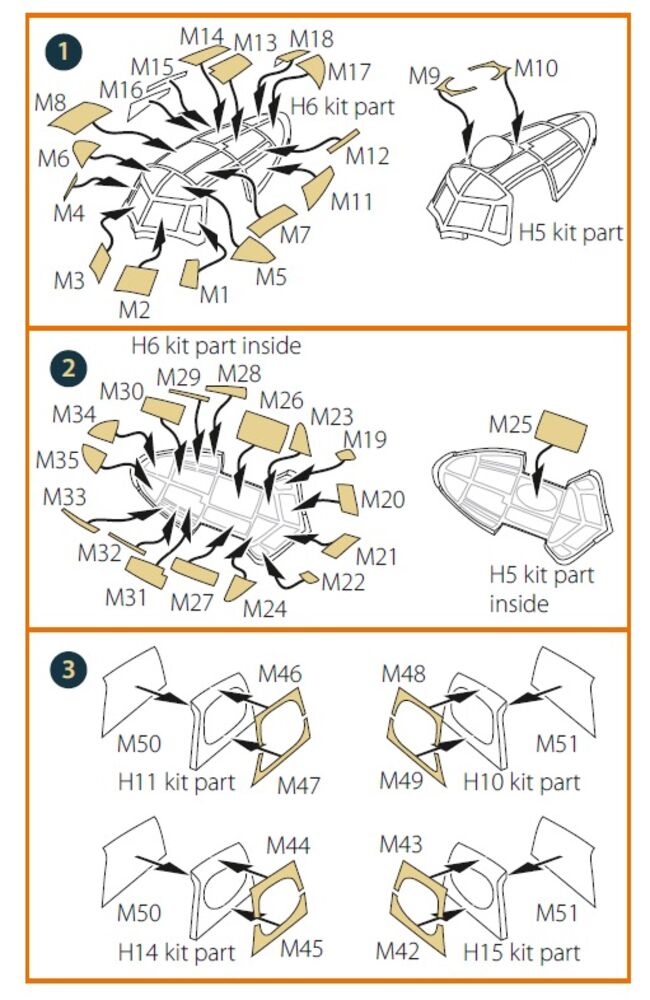 Mosquito B.XVI/PRXVI double-sided painting mask for Airfix kit