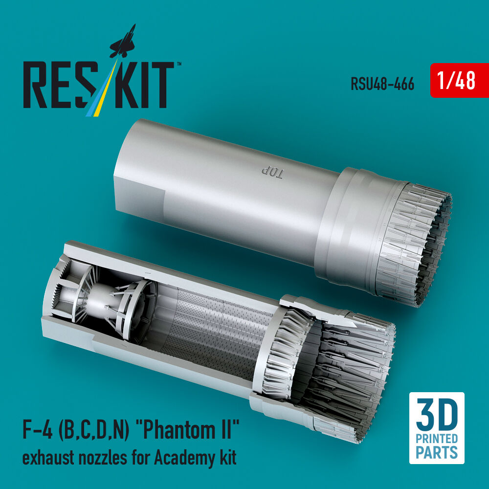 F-4 (B, C, D, N) Phantom II exhaust nozzles for Academy kit (3D Printed)