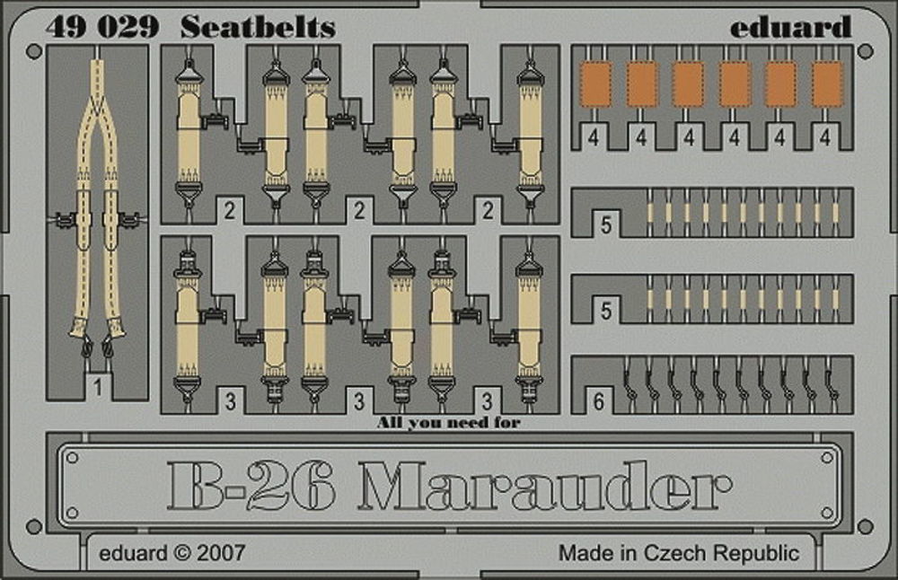 B-26 Marauder seatbelts für Revell/Monogram Bausatz
