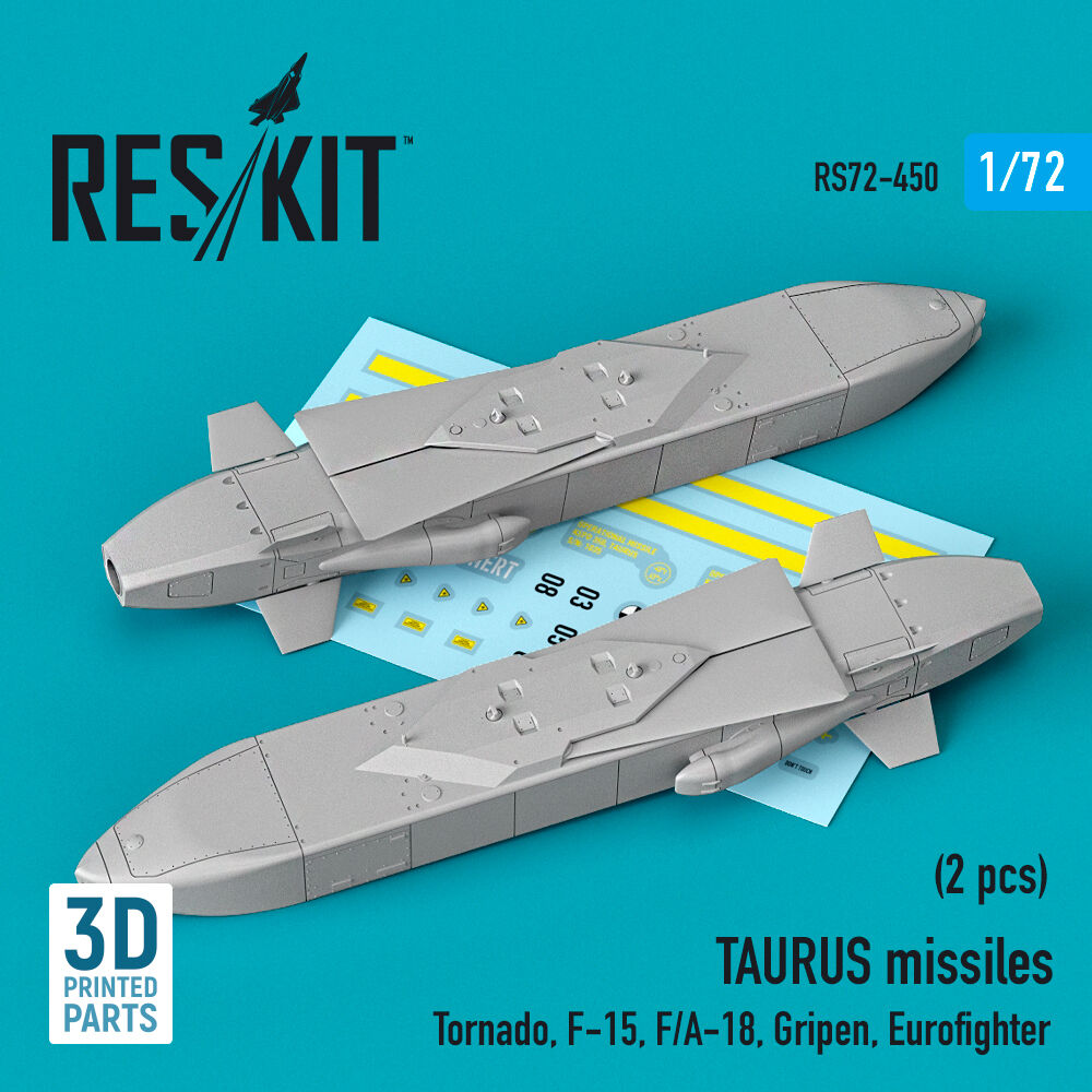TAURUS missiles (2 pcs) (Tornado, F-15, F/A-18, Gripen, Eurofighter) (3D Printed)