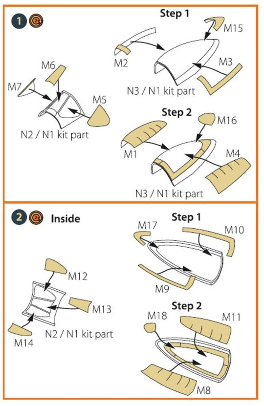 F-82F/G, E/H Twin Mustang painting mask for Modelsvit kits 4818/4820