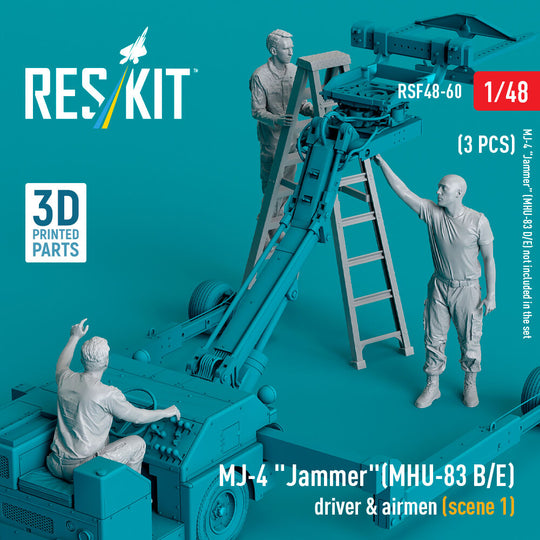 MJ-4 Jammer (MHU-83 B/E) driver & airmen (scene 1) (3 pcs) (3D Printed)