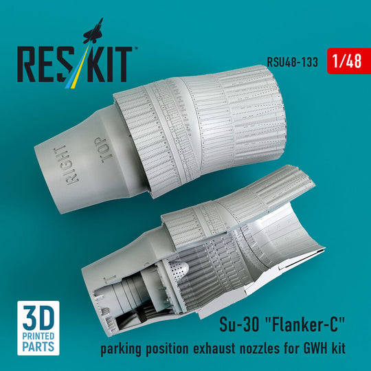 Su-30 Flanker-C parking position exhaust nozzles for GWH kit (3D Printed)