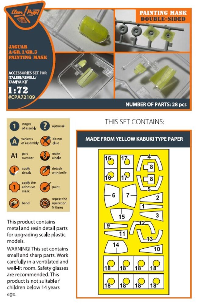 Jaguar A/GR.1/GR.3 painting mask for Italeri/Revell/Tamiya kits
