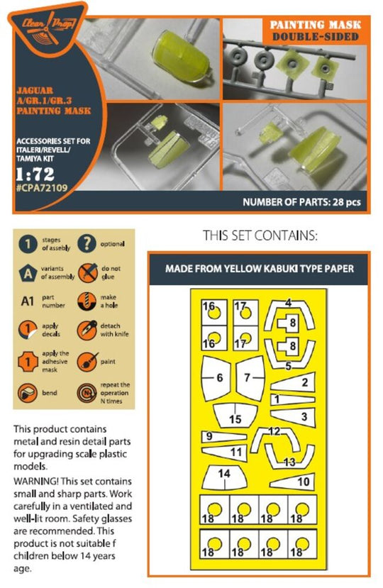 Jaguar A/GR.1/GR.3 painting mask for Italeri/Revell/Tamiya kits
