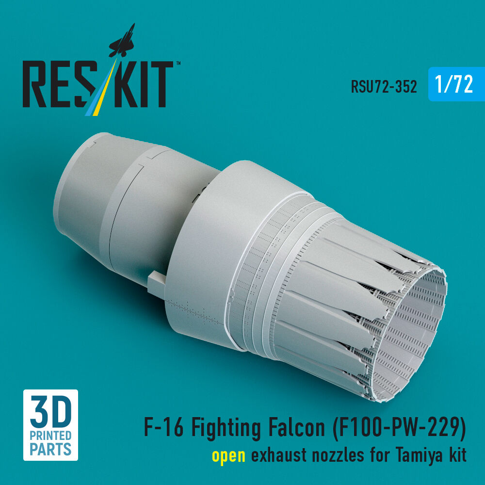 F-16 Fighting Falcon (F100-PW-229) open exhaust nozzle (3D Printed) for Tamiya