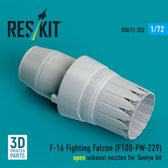 F-16 Fighting Falcon (F100-PW-229) open exhaust nozzle (3D Printed) for Tamiya