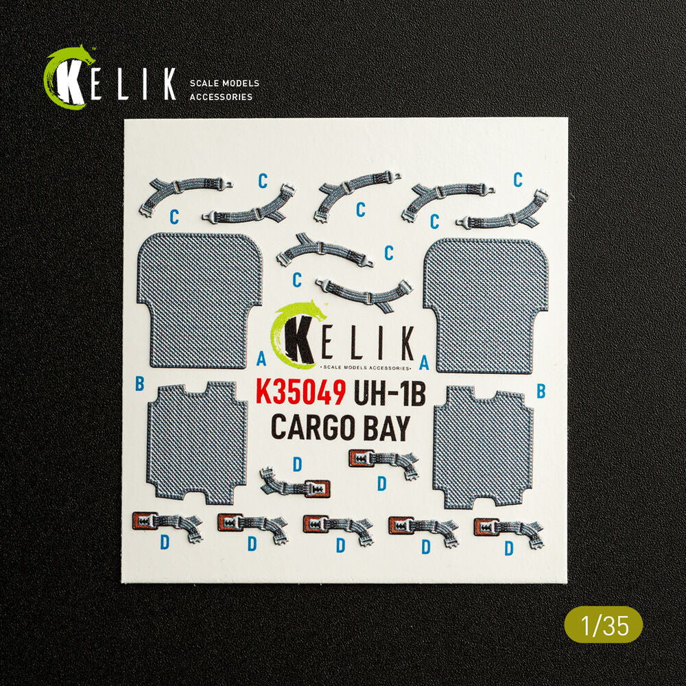 UH-1B HUEY CARGO BAY - interior 3D decals for Trumpeter
