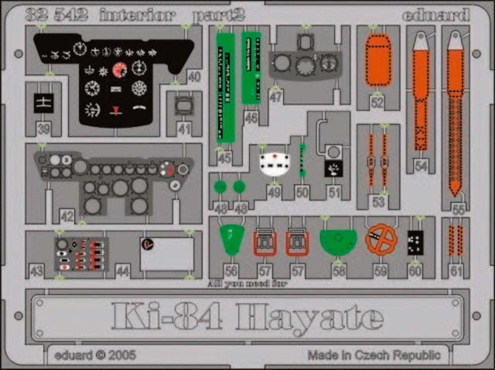 Ki-84 Hayate interior für Hasegawa Bausatz