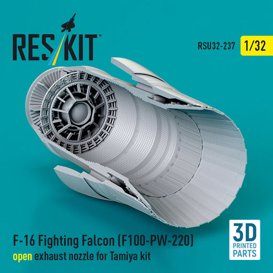 F-16 Fighting Falcon (F100-PW-220) open exhaust nozzle for Tamiya kit (3D Printed)