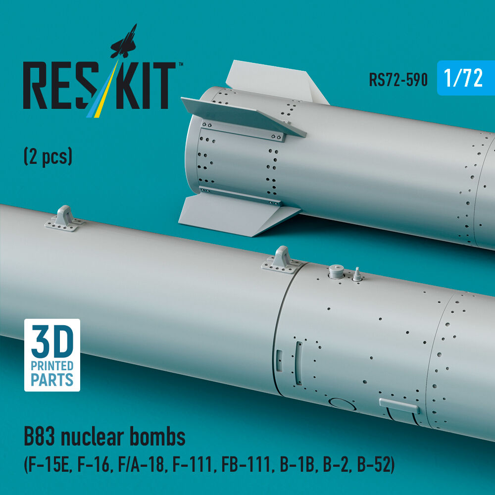 B83 nuclear bombs (2 pcs) (F-15E, F-16, F/A-18, F-111, FB-111, B-1B, B-2, B-52) (3D Printed)