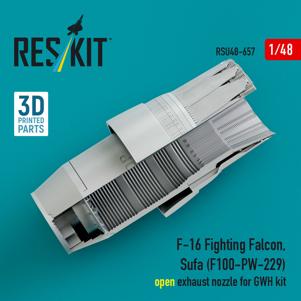 F-16 Fighting Falcon, Sufa (F100-PW-229) open exhaust nozzles for GWH kit (3D Printed)