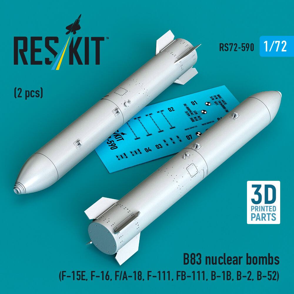 B83 nuclear bombs (2 pcs) (F-15E, F-16, F/A-18, F-111, FB-111, B-1B, B-2, B-52) (3D Printed)