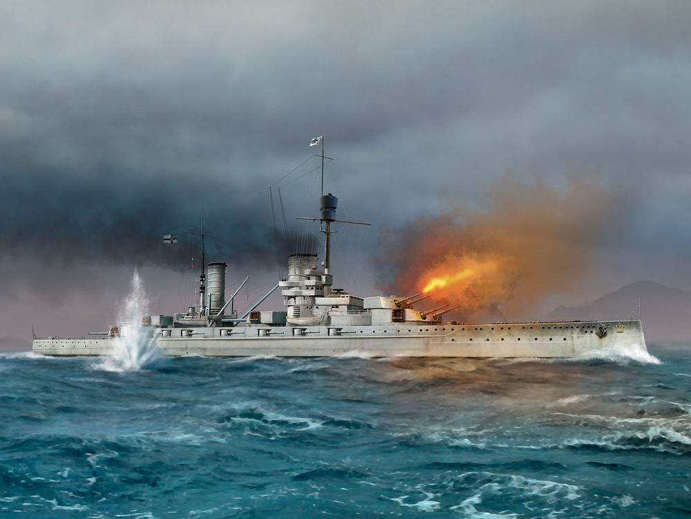 König WWI German Battleship Full hull and waterline