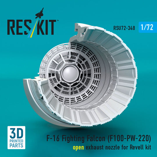 F-16 Fighting Falcon (F100-PW-220) open exhaust nozzle (3D Printed) for Revell