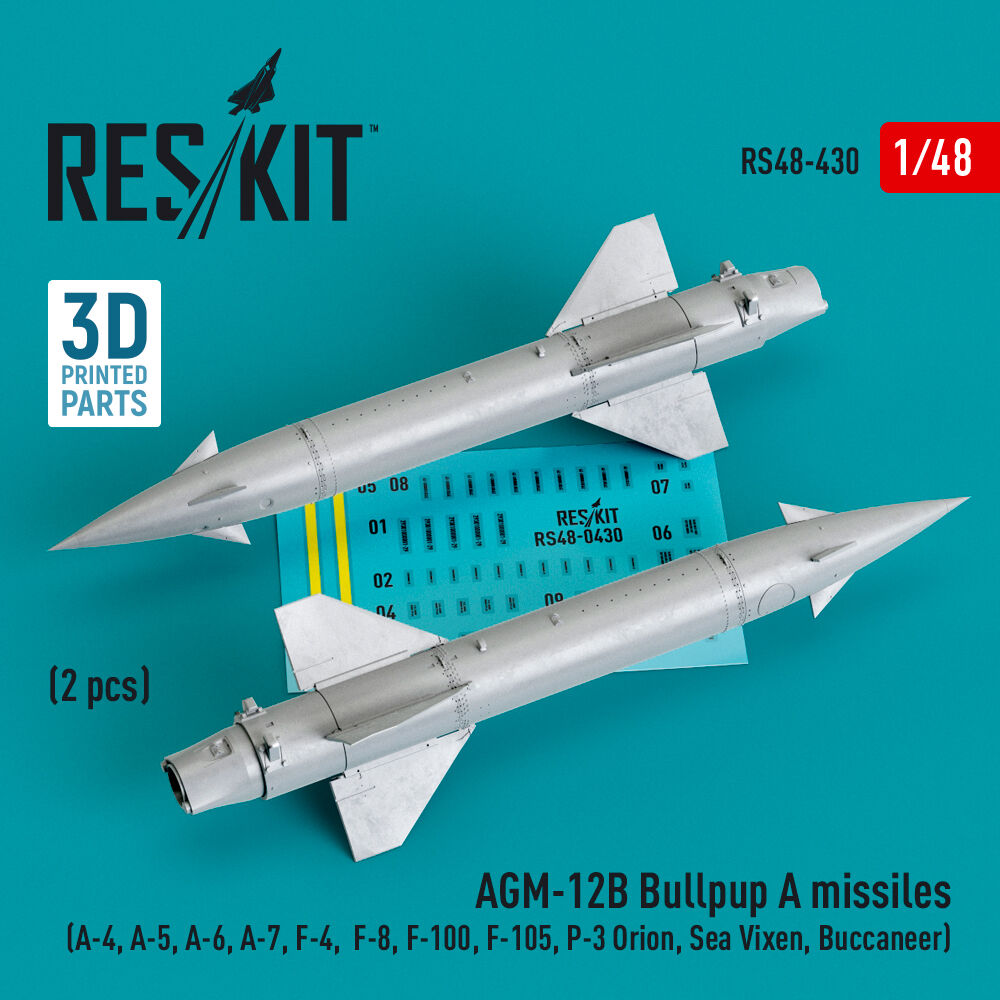 AGM-12B Bullpup A missiles (2 pcs) (A-4, A-5, A-6, A-7, F-4, F-8, F-100, F-105, P-3 Orion, Sea Vixen, Buccaneer) (3D Printed)