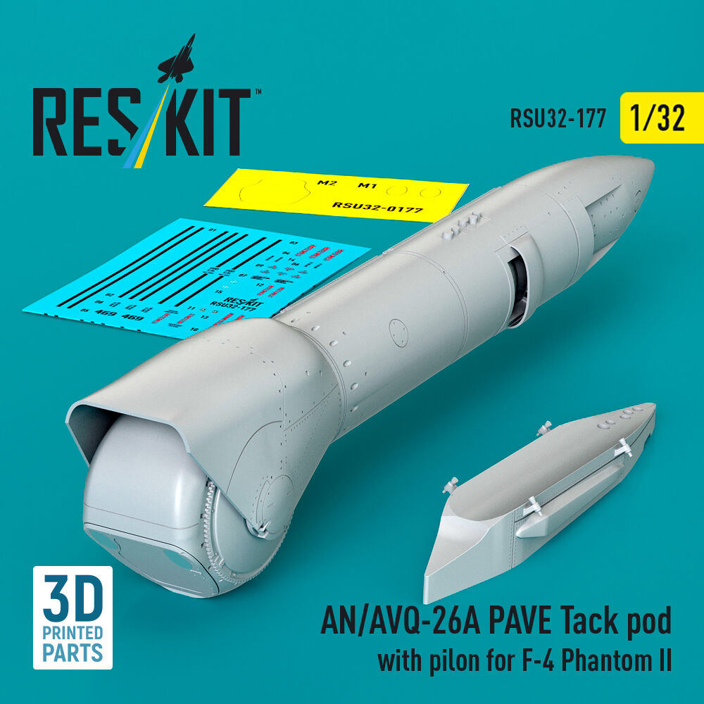 AN/AVQ-26A PAVE Tack pod with pilon for F-4 Phantom II (3D Printed)