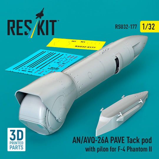 AN/AVQ-26A PAVE Tack pod with pilon for F-4 Phantom II (3D Printed)