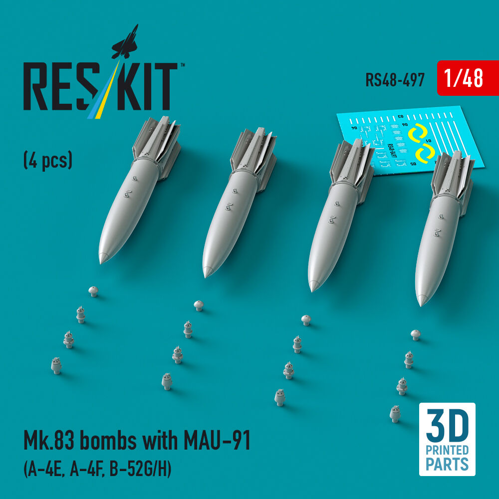 Mk.83 bombs with MAU-91 (4 pcs) (A-4E, A-4F, B-52G/H) (3D printed)