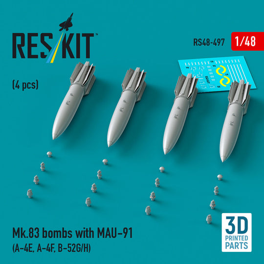 Mk.83 bombs with MAU-91 (4 pcs) (A-4E, A-4F, B-52G/H) (3D printed)