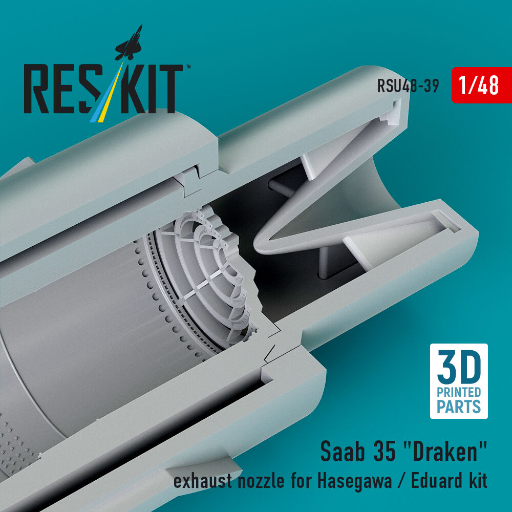 Saab 35 Draken exhaust nozzle for Hasegawa / Eduard kit (3D Printed)