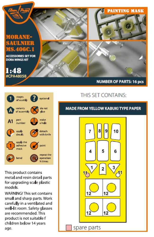 Morane-Saulnier MS.406C.1 painting mask for Dora Wings kit
