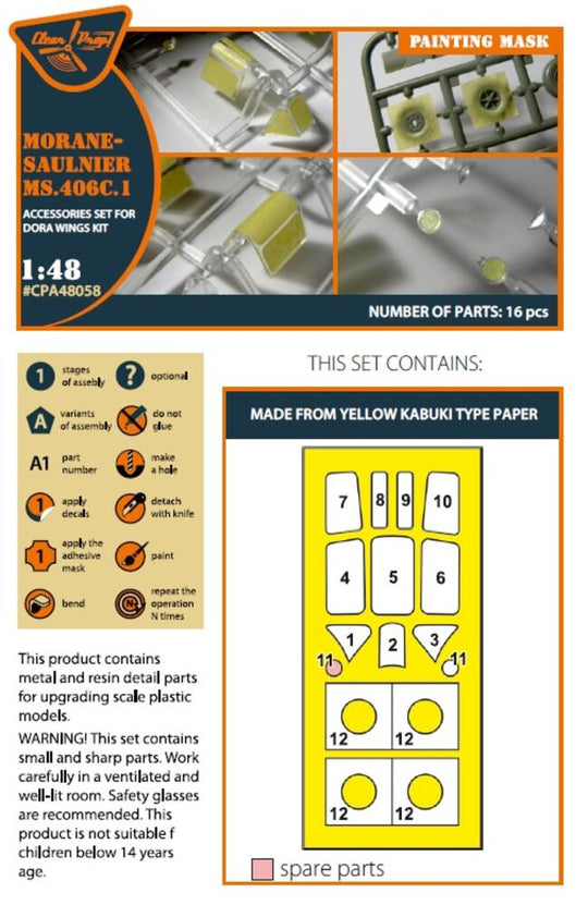Morane-Saulnier MS.406C.1 painting mask for Dora Wings kit